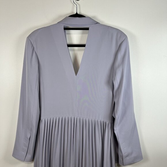 Front Row Shop Purple Pleated Maxi Dress Women’s Size 36 Cut‎ Out Back Business - Picture 12 of 12